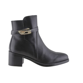 Parrotto Leather Shoes Γυναικεία Μποτάκια Δέρμα VB26-4207 Μαύρο