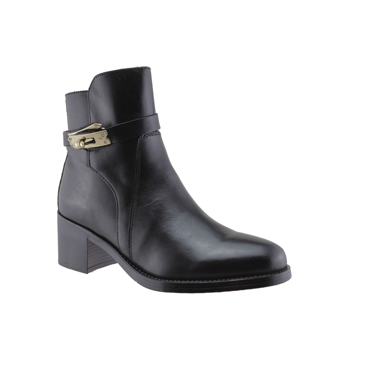 Parrotto Leather Shoes Γυναικεία Μποτάκια Δέρμα VB26-4207 Μαύρο