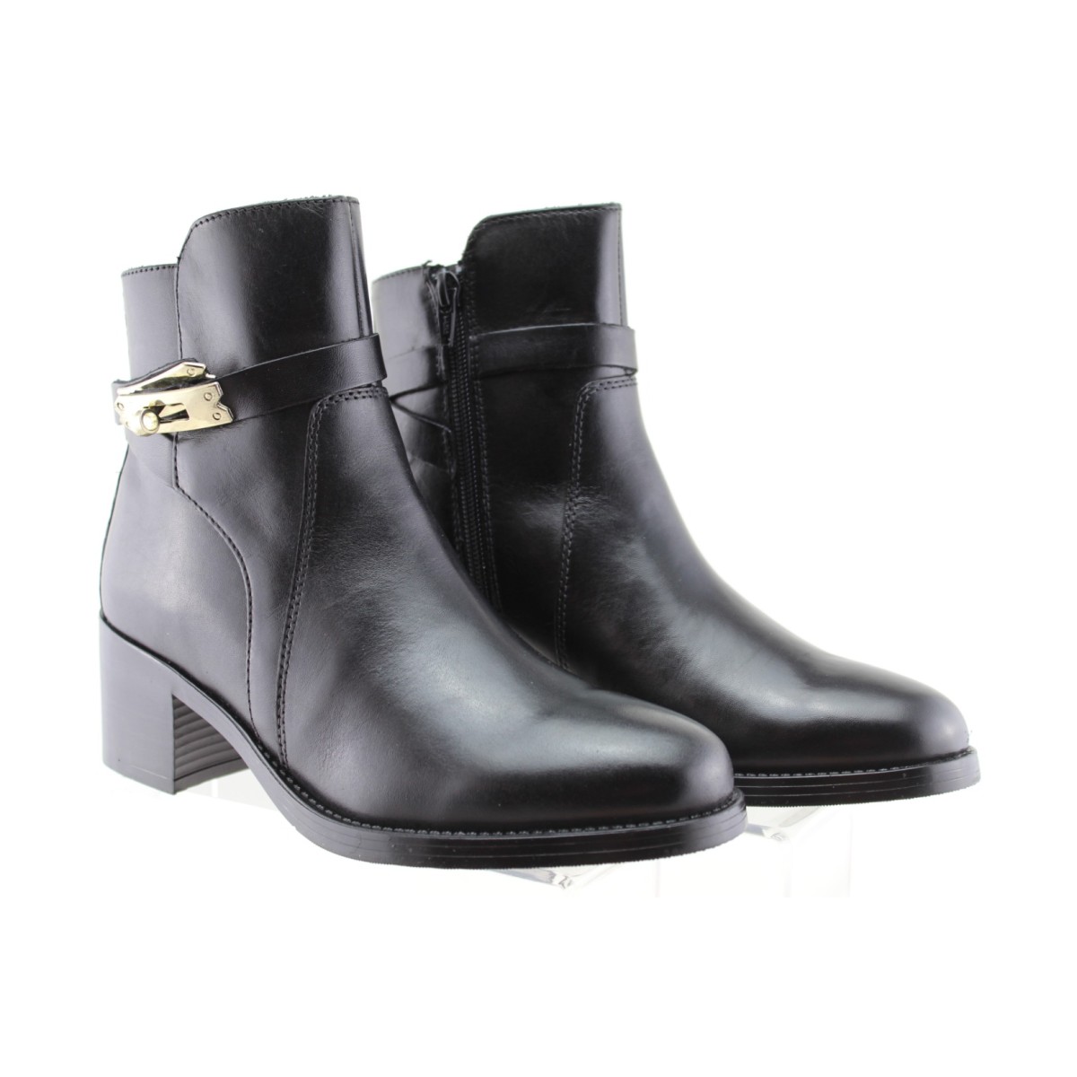 Parrotto Leather Shoes Γυναικεία Μποτάκια Δέρμα VB26-4207 Μαύρο