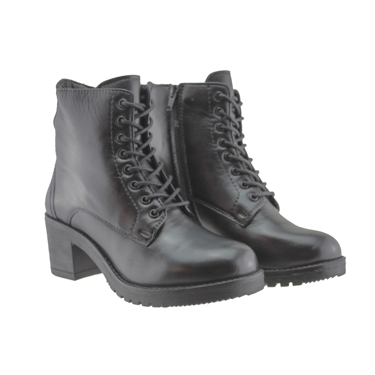 Act Shoes Γυναικεία Μποτάκια Δέρμα 27923 Μαύρο