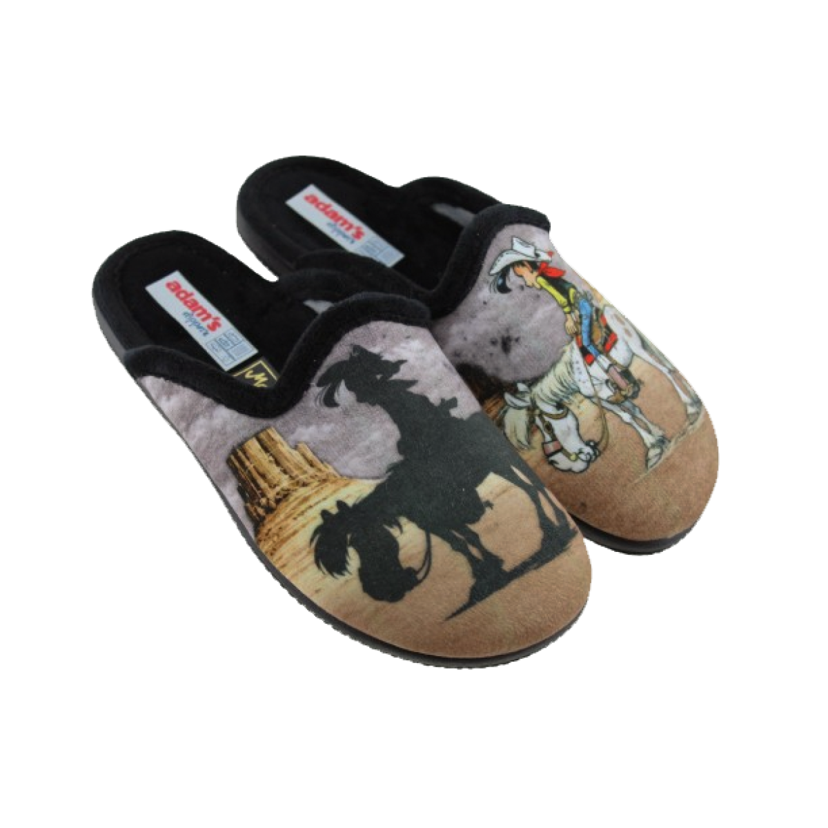 Adam's Shoes Παιδικές Παντόφλες Lucky Luke 624-26711 Μαύρο