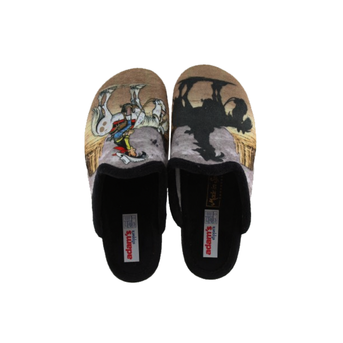 Adam's Shoes Παιδικές Παντόφλες Lucky Luke 624-26711 Μαύρο