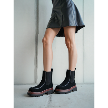 Adam's Shoes Γυναικεία Μποτάκια 823-26503 Μαύρο Suede