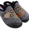 Adam's Shoes Γυναικείες Παντόφλες 624-26544 Γκρι Μαύρο