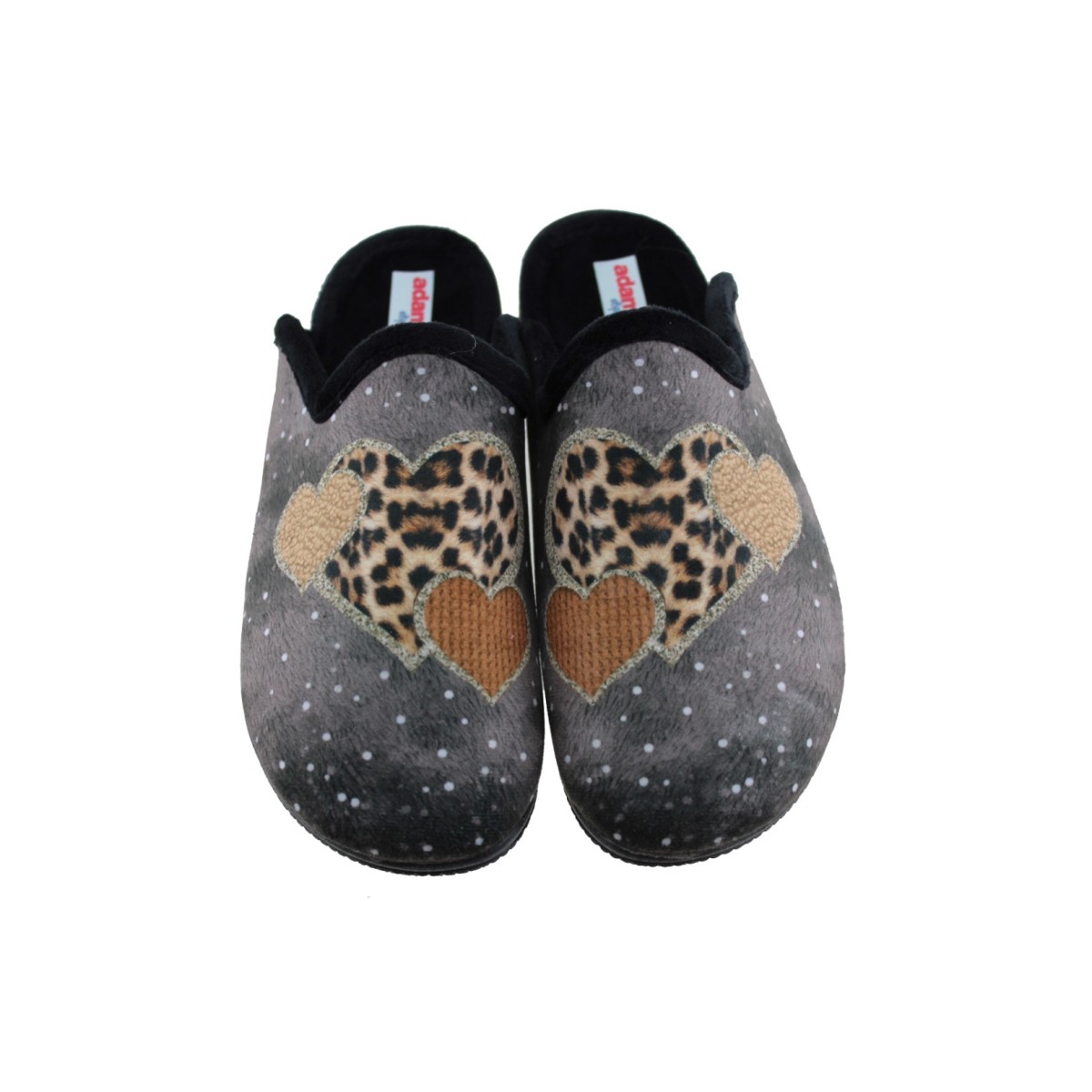 Adam's Shoes Γυναικείες Παντόφλες 624-26544 Γκρι Μαύρο