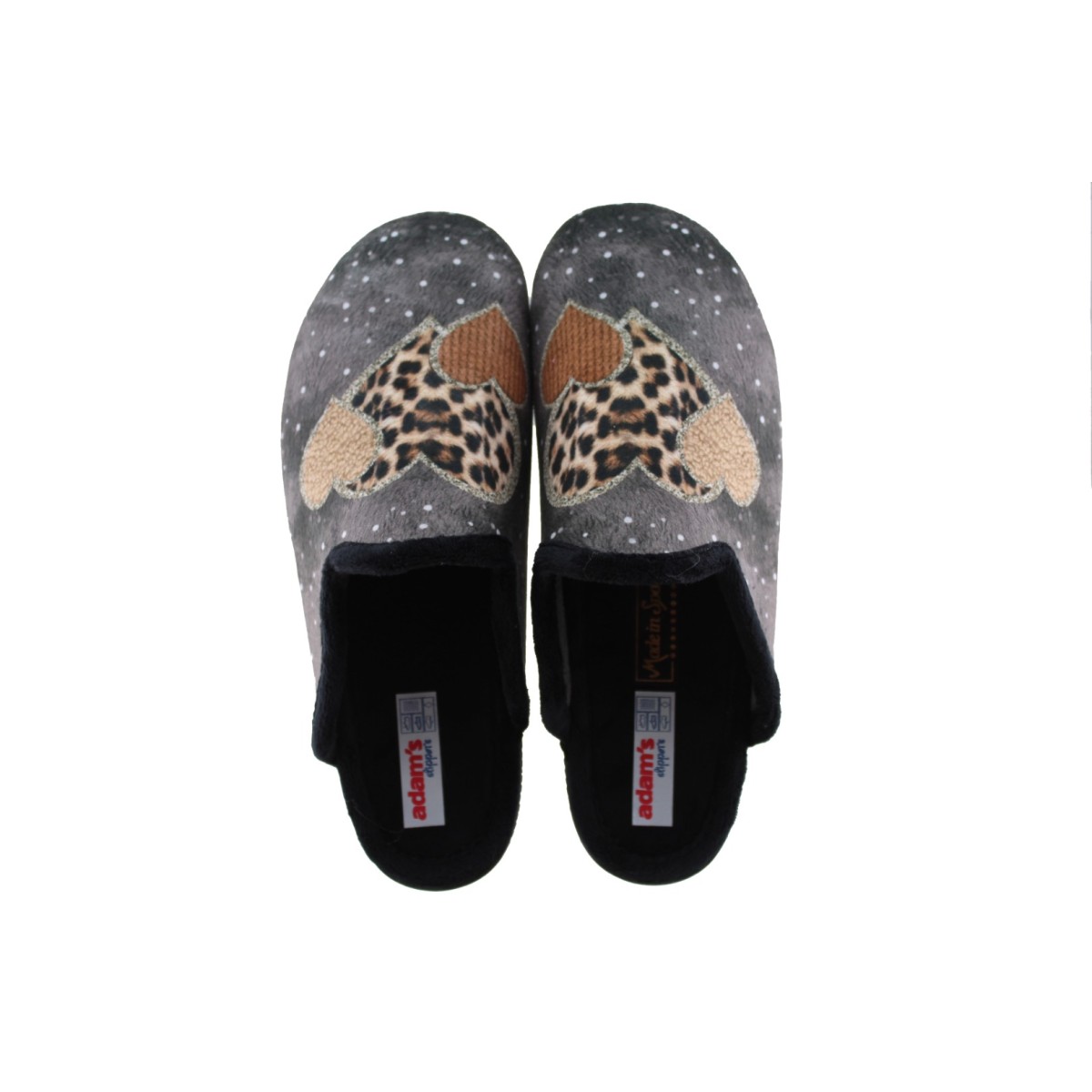 Adam's Shoes Γυναικείες Παντόφλες 624-26544 Γκρι Μαύρο