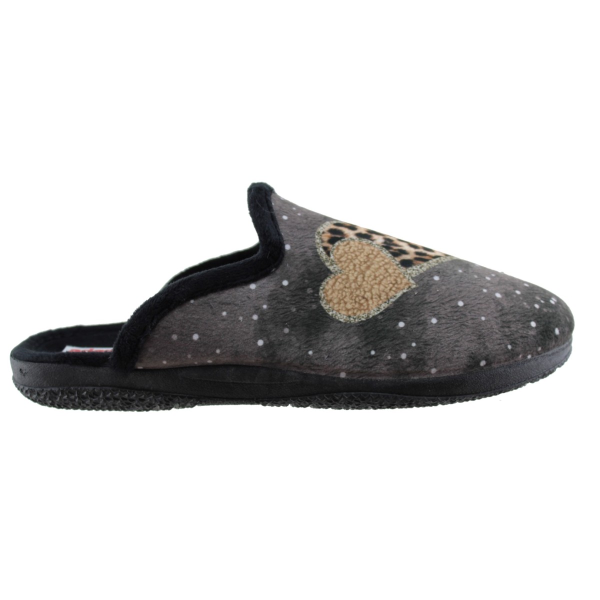 Adam's Shoes Γυναικείες Παντόφλες 624-26544 Γκρι Μαύρο