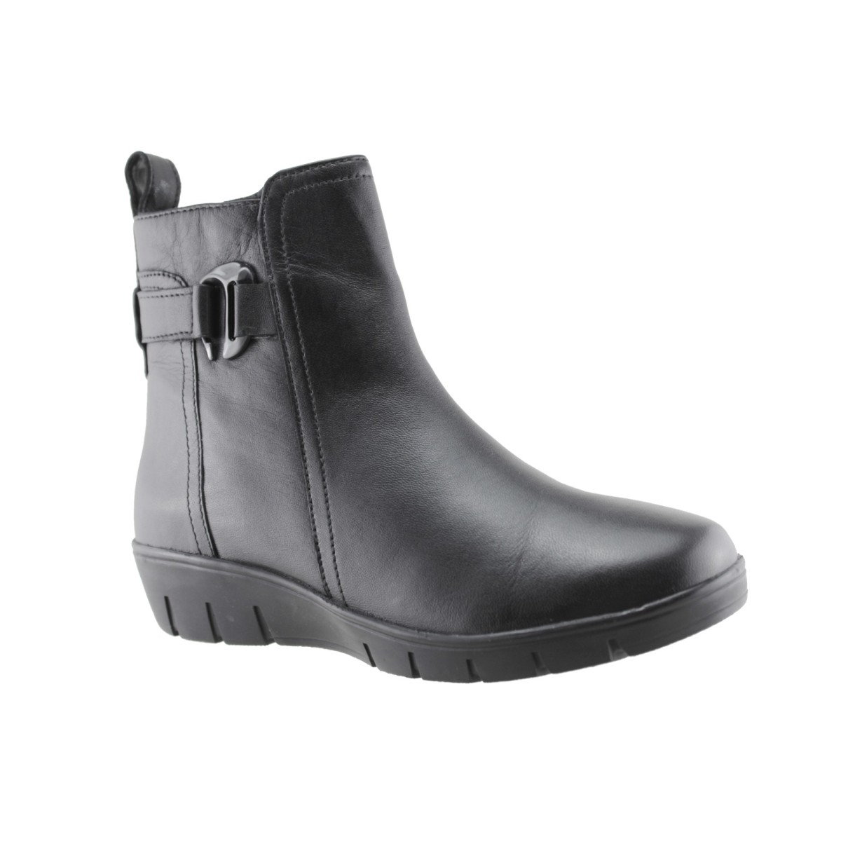 Adam's Shoes Γυναικεία Μποτάκια Δέρμα 412-26517 Μαύρο