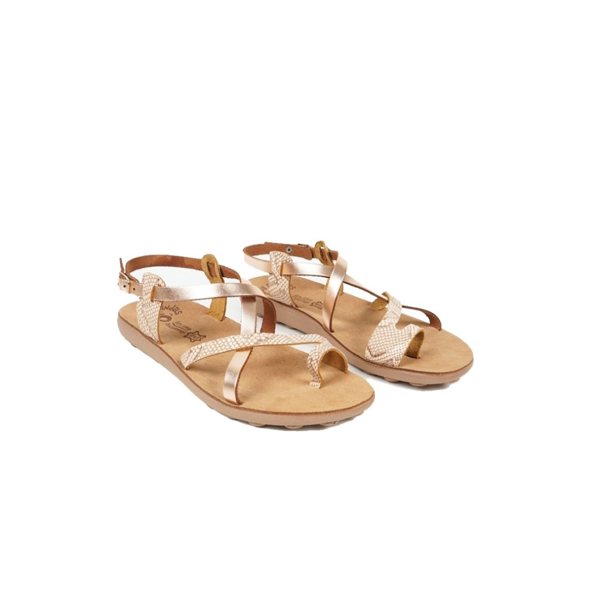 FANTASY SANDALS S406 ROSEGOLD LIZARD