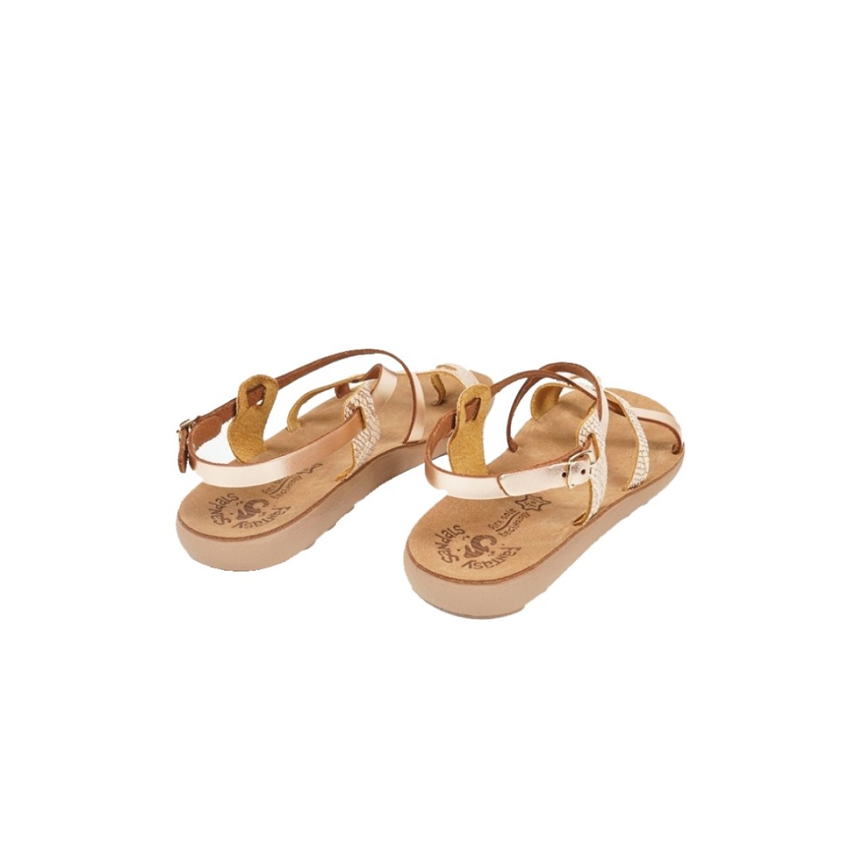 FANTASY SANDALS S406 ROSEGOLD LIZARD