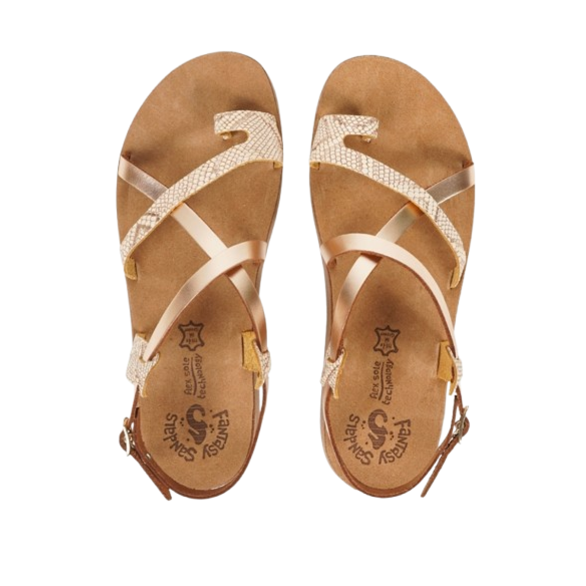FANTASY SANDALS S406 ROSEGOLD LIZARD