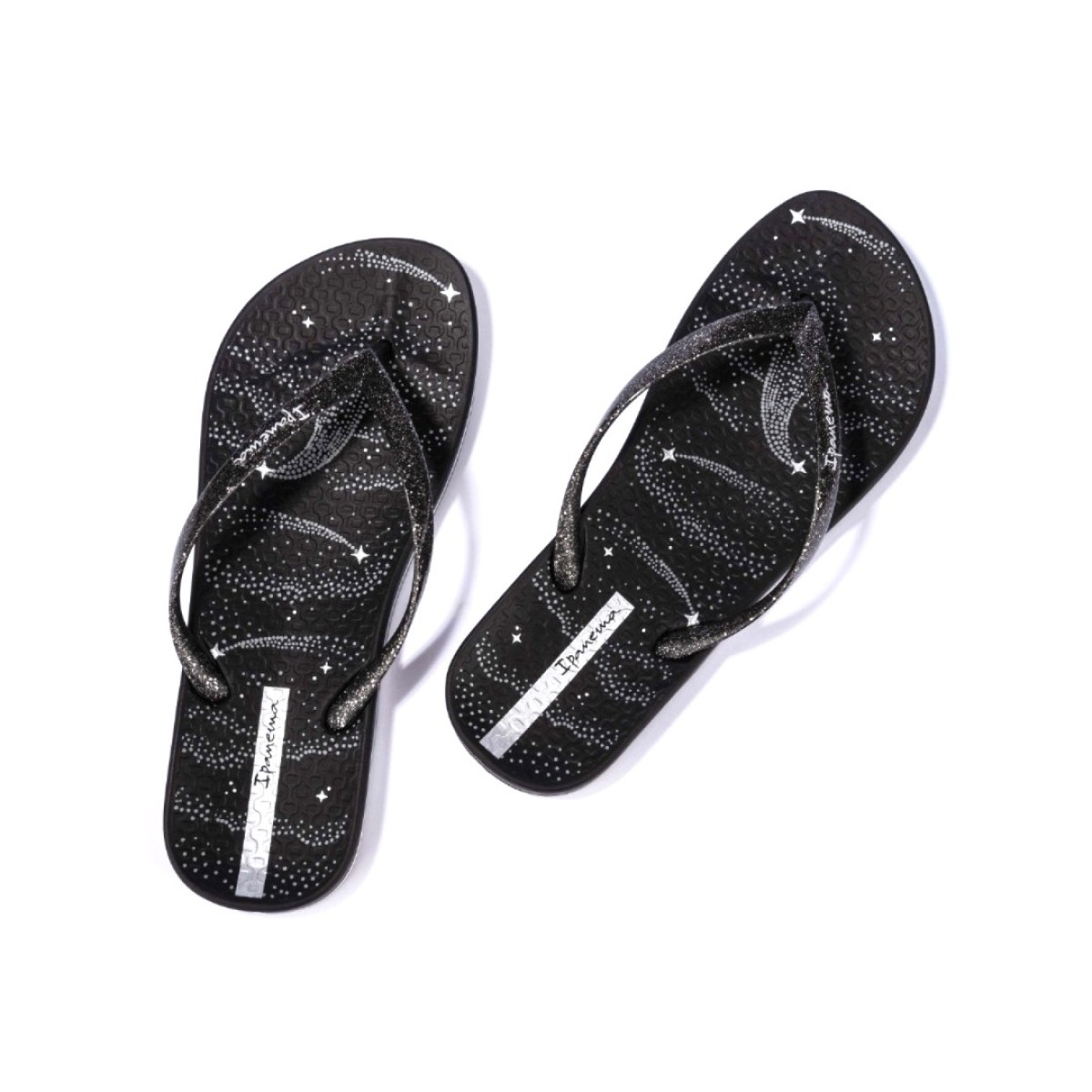 Ipanema Γυναικείες Σαγιονάρες 780-26379 (83760-BL700) Μαύρο Ασημί Glitter