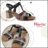 Marila Γυναικεία Πέδιλα Δέρμα 748-26017 Μαύρο Πολύχρωμο