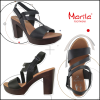 Marila Γυναικεία Πέδιλα Δέρμα 748-24003 Μαύρο