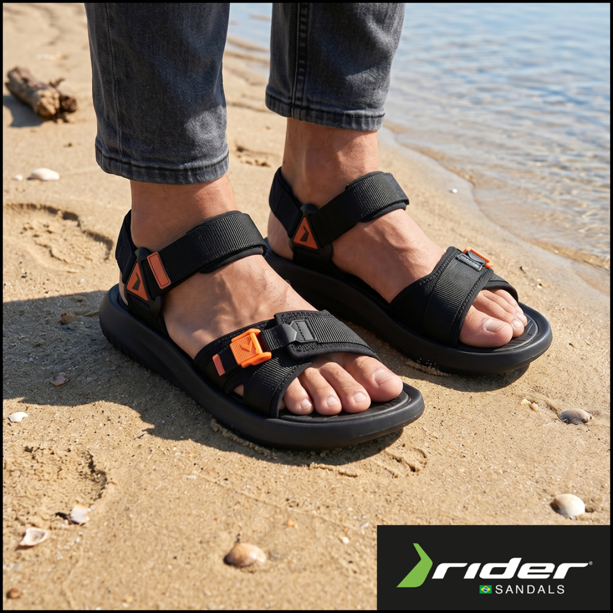 Rider Ανδρικά Πέδιλα 780-26040 (11801-AA035) Μαύρο