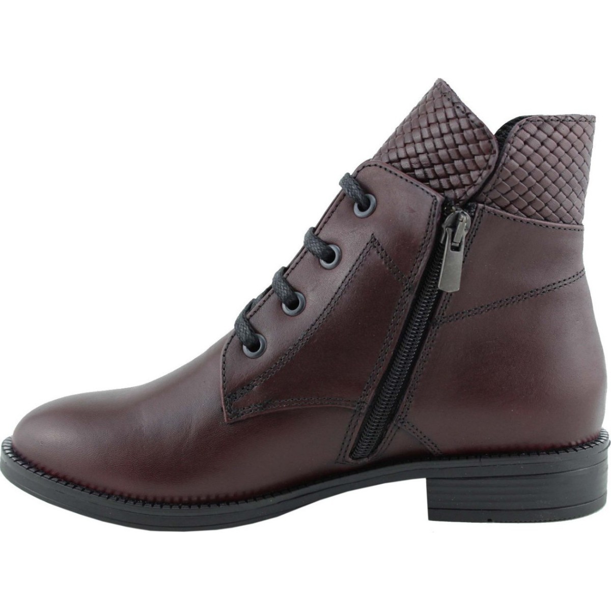 Act Shoes Γυναικεία Μποτάκια Δέρμα 91113 Μπορντώ