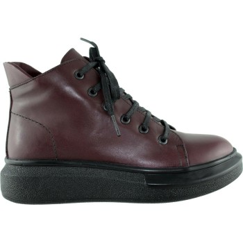 Act Shoes Γυναικεία Μποτάκια Δέρμα 201 Μπορντώ
