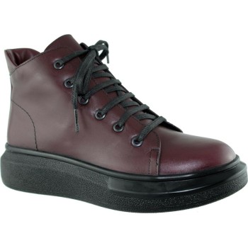 Act Shoes Γυναικεία Μποτάκια Δέρμα 201 Μπορντώ