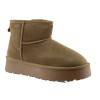 CATWALK Γυναικεία Μποτάκια Δέρμα W23Q22084-2 Κάμελ Suede