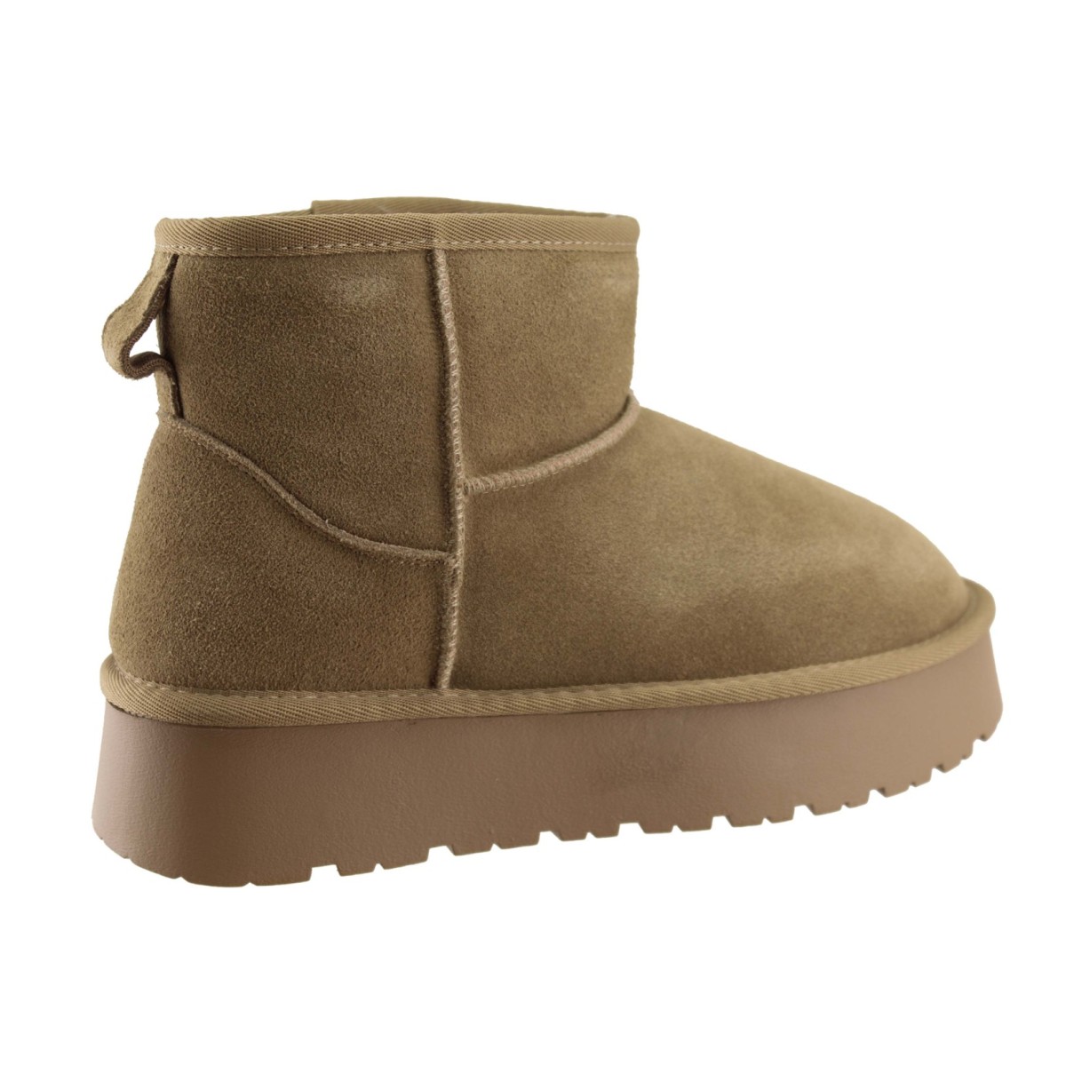 CATWALK Γυναικεία Μποτάκια Δέρμα W23Q22084-2 Κάμελ Suede