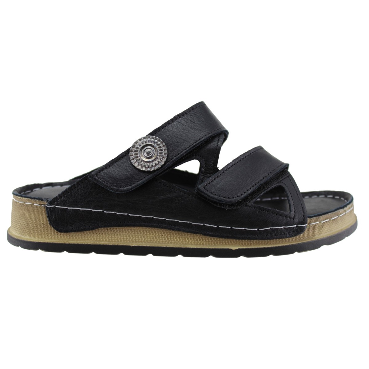 Act Shoes Γυναικεία Σανδάλια Δέρμα 302 Μαύρο