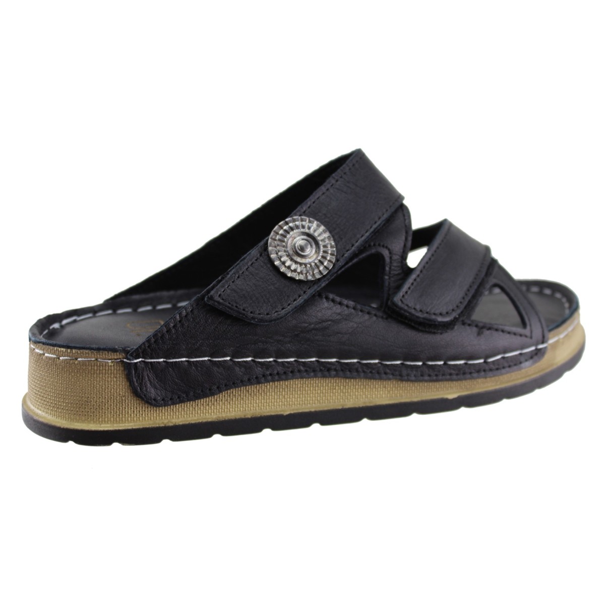 Act Shoes Γυναικεία Σανδάλια Δέρμα 302 Μαύρο