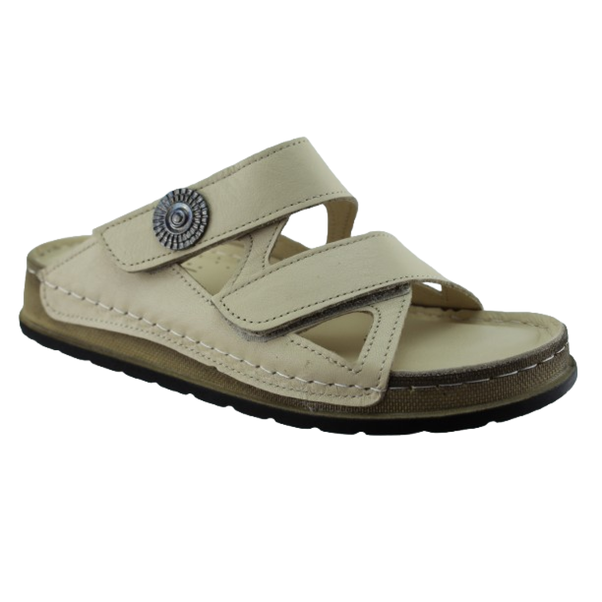 Act Shoes Γυναικεία Σανδάλια Δέρμα 302 Μπεζ