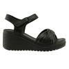 Act Shoes Γυναικεία Πέδιλα Πλατφόρμες Δέρμα 443024 Μαύρο