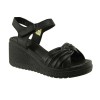 Act Shoes Γυναικεία Πέδιλα Πλατφόρμες Δέρμα 443024 Μαύρο