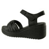 Act Shoes Γυναικεία Πέδιλα Πλατφόρμες Δέρμα 443024 Μαύρο