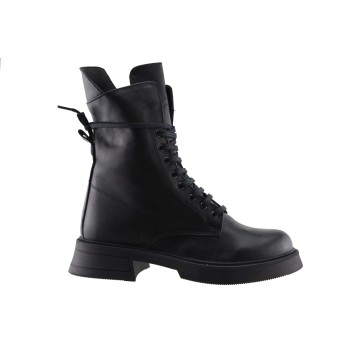 Act Shoes Γυναικεία Μποτάκια Δέρμα 1105 Μαύρο