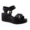 Act Shoes Γυναικεία Πέδιλα Πλατφόρμες Δέρμα 443071 Μαύρο