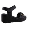 Act Shoes Γυναικεία Πέδιλα Πλατφόρμες Δέρμα 443071 Μαύρο
