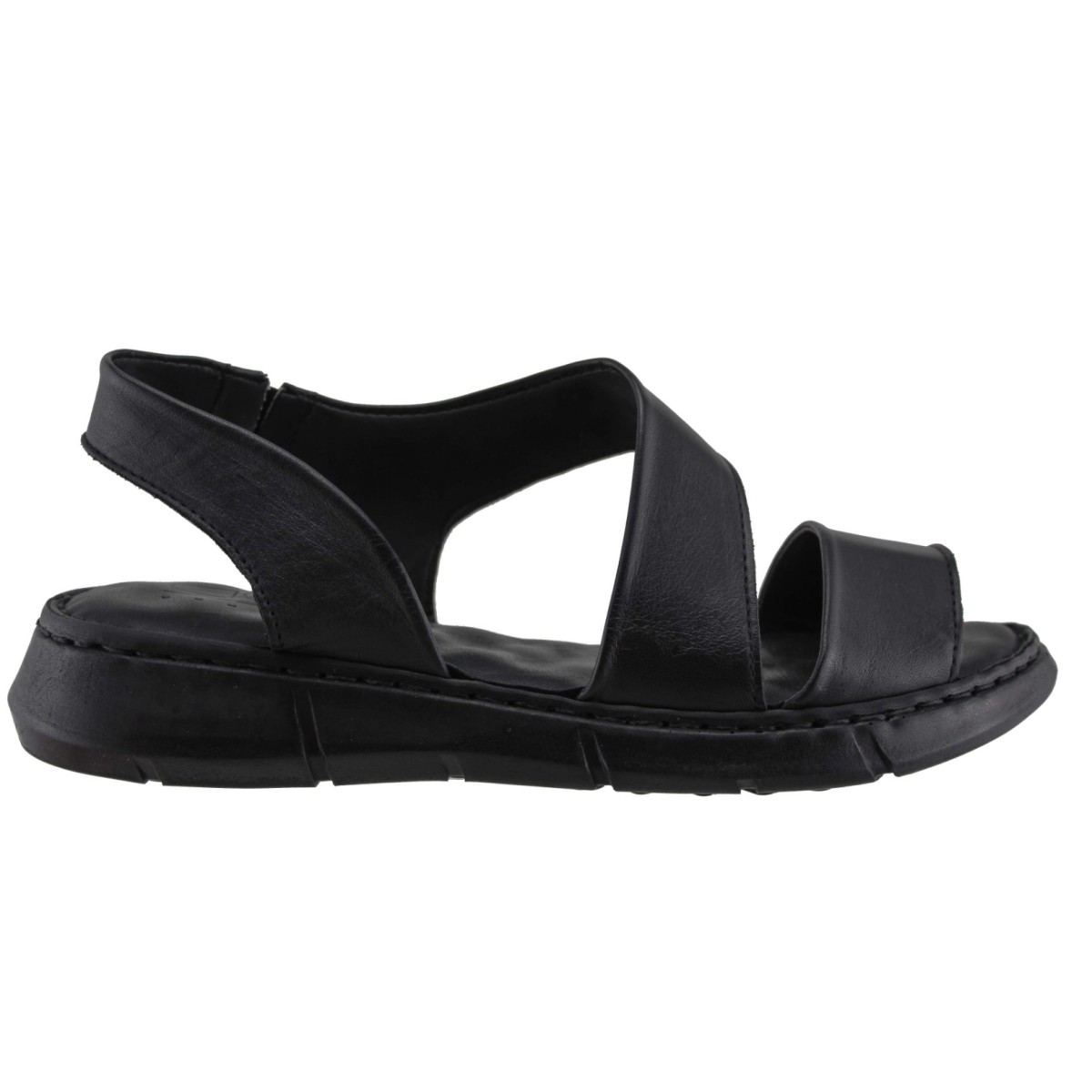 Act Shoes Γυναικεία Πέδιλα Flatforms Δέρμα 242104 Μαύρο