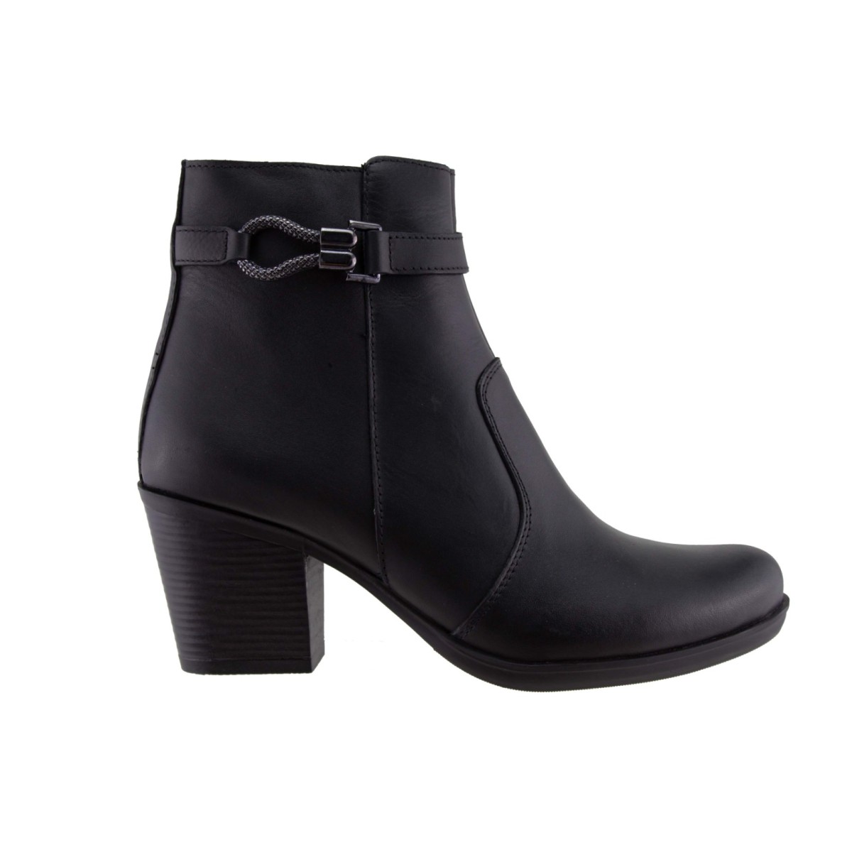Act Shoes Γυναικεία Μποτάκια Δέρμα 1100-N Μαύρο