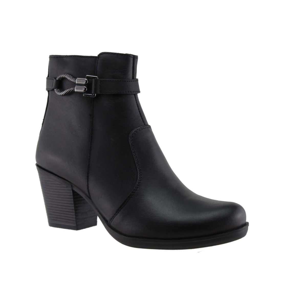 Act Shoes Γυναικεία Μποτάκια Δέρμα 1100-N Μαύρο