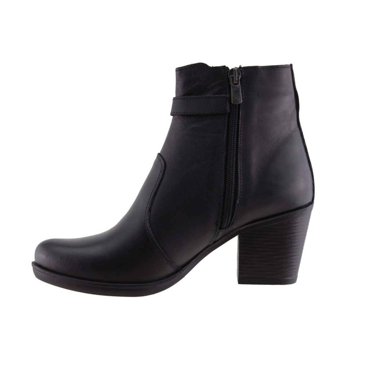 Act Shoes Γυναικεία Μποτάκια Δέρμα 1100-N Μαύρο