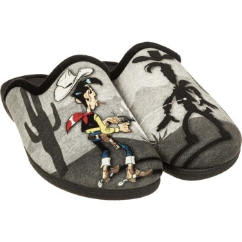 Adam's Shoes Ανδρικές Παντόφλες Lucky Luke 624-22509/99 Μαύρο
