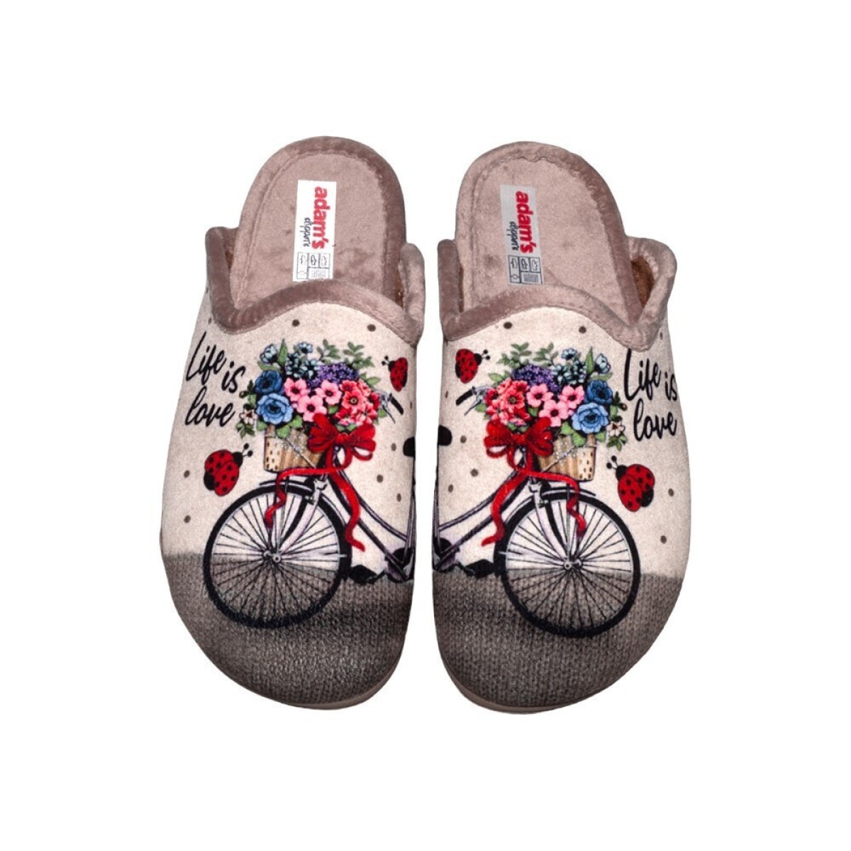 Adam's Shoes Γυναικείες Παντόφλες 624-23609 Πούδρα