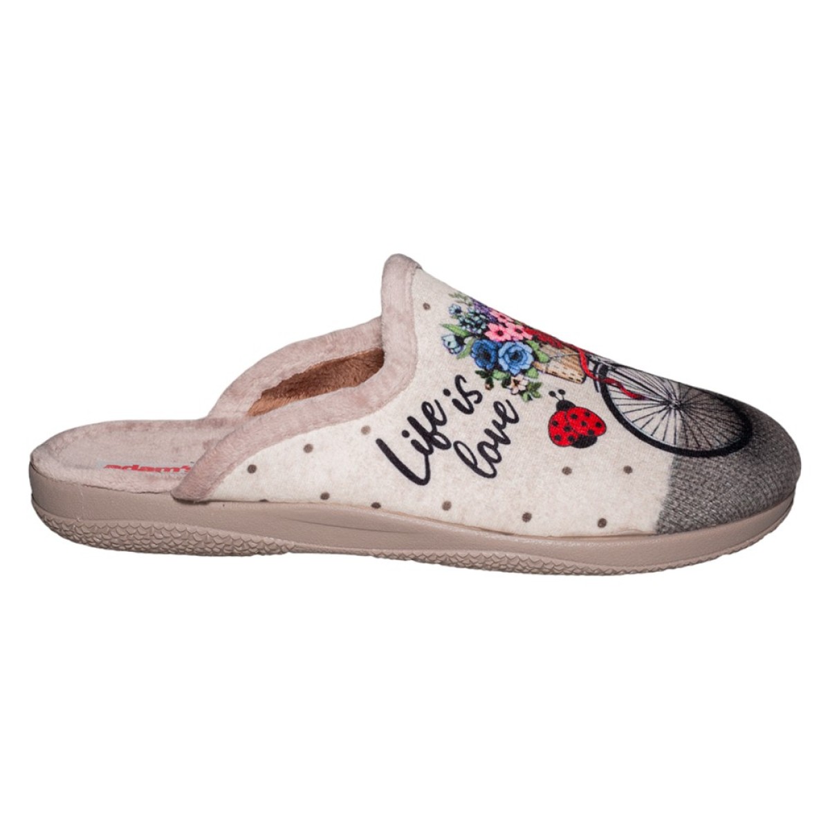 Adam's Shoes Γυναικείες Παντόφλες 624-23609 Πούδρα
