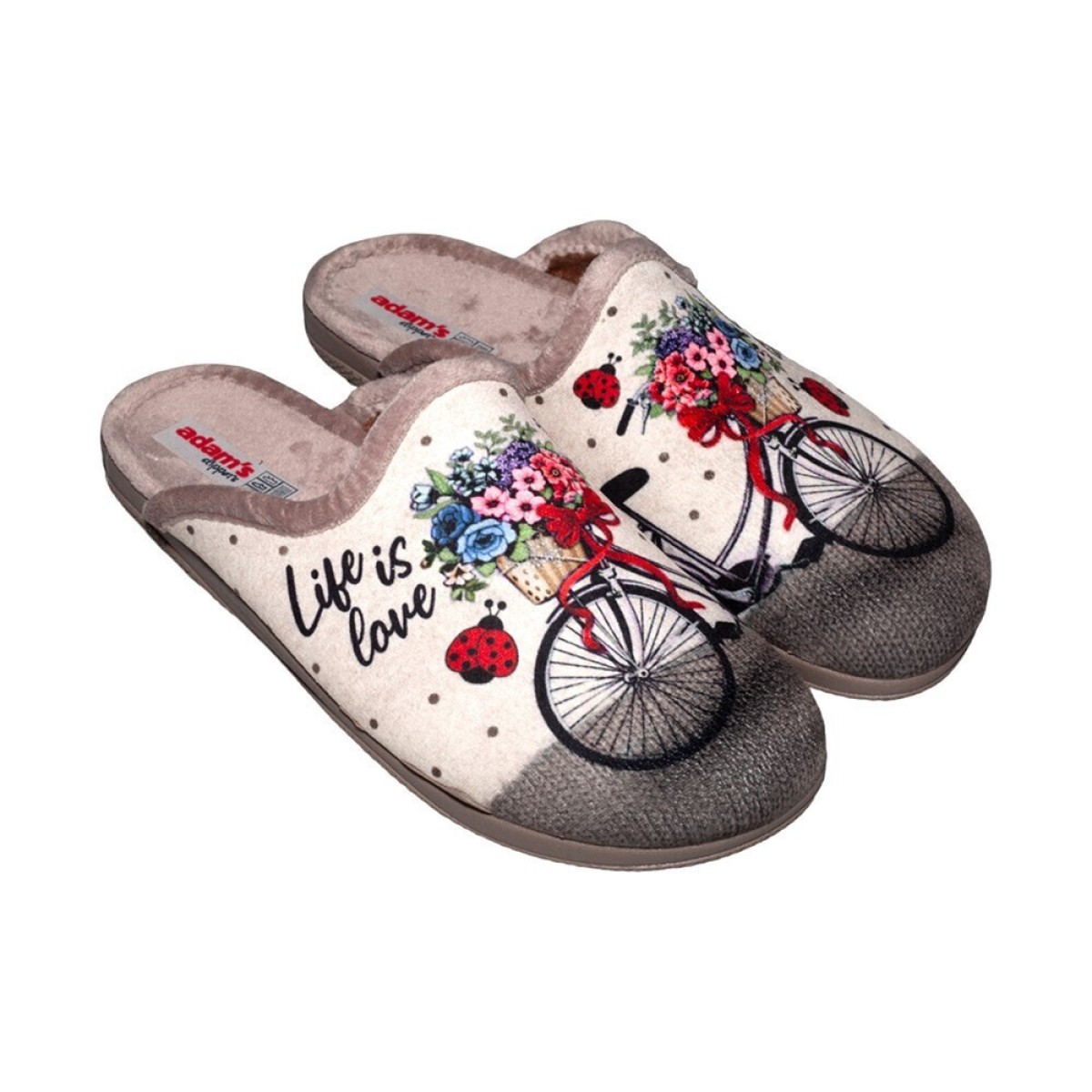 Adam's Shoes Γυναικείες Παντόφλες 624-23609 Πούδρα