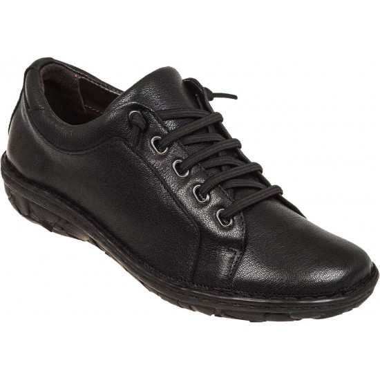 Adam's Shoes Γυναικεία casual Δέρμα 580-21510 Μαύρο