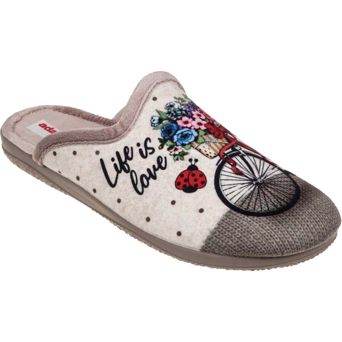Adam's Shoes Γυναικείες Παντόφλες 624-23609 Πούδρα