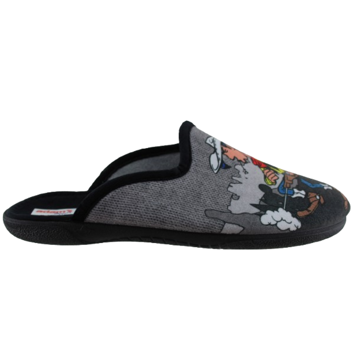 Adam's Shoes Ανδρικές Παντόφλες Lucky Luke 624-25536 Μαύρο Γκρι