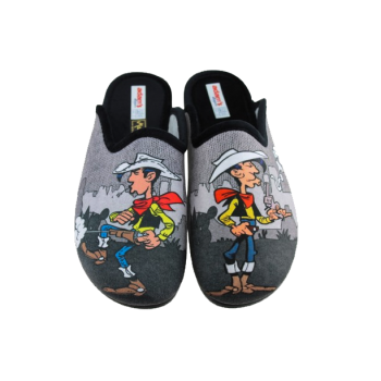 Adam's Shoes Ανδρικές Παντόφλες Lucky Luke 624-25536 Μαύρο Γκρι Adam's Shoes Ανδρικές Παντόφλες Lucky Luke 624-25536 Μαύρο Γκρι