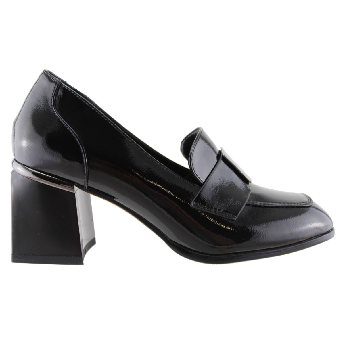 Adam's Shoes Γυναικεία Μοκασίνια 815-24610 Μαύρο Λουστρίνι