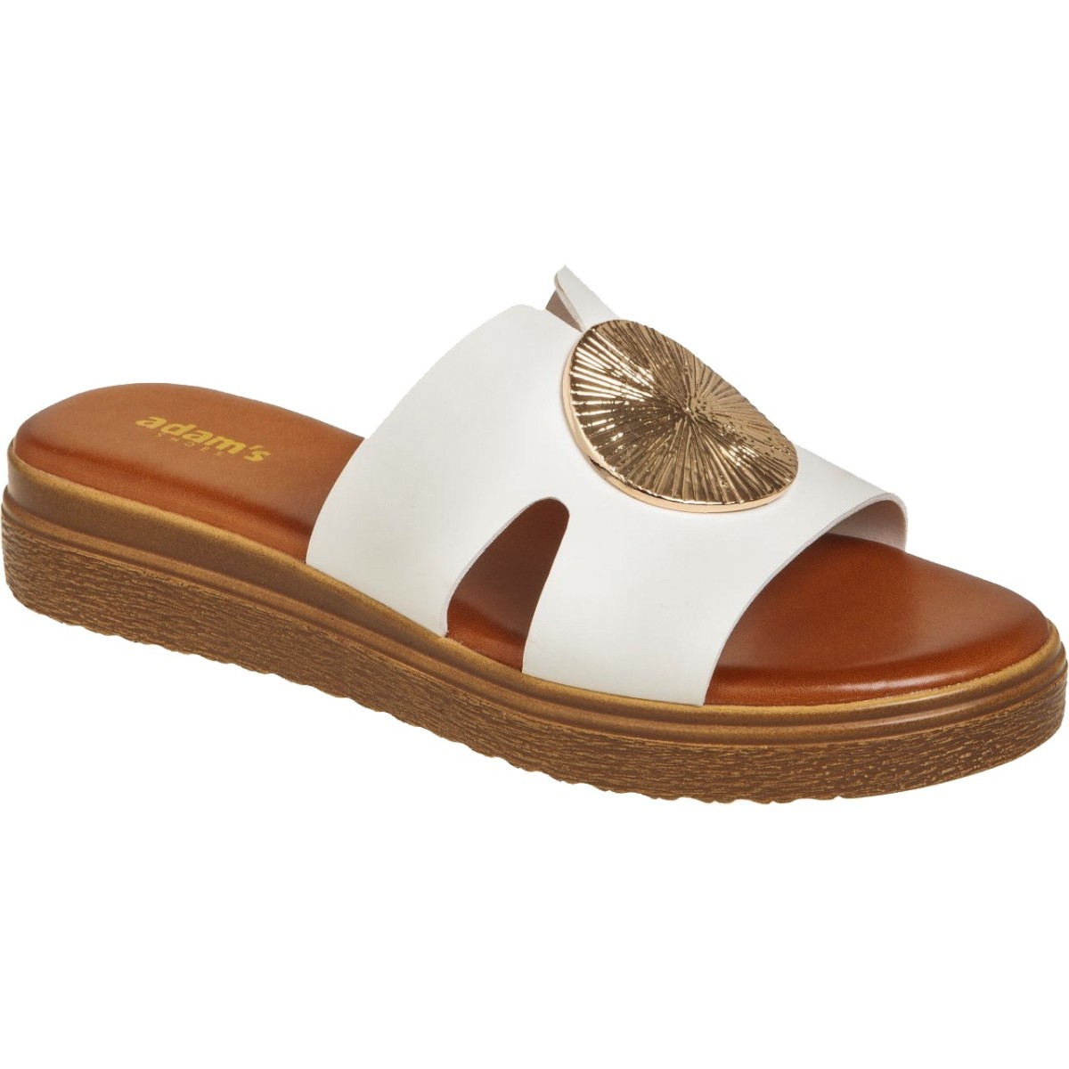 Adam's Shoes Γυναικεία Σανδάλια Flatform 829-26019 Λευκό