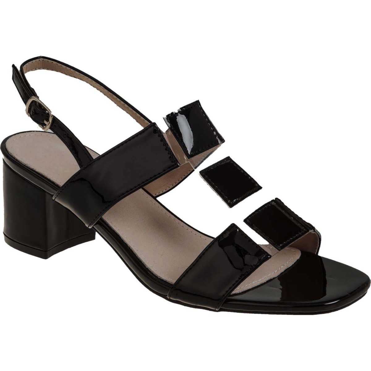 Adam's Shoes Γυναικεία Πέδιλα 907-24005 Μαύρο Λουστρίνι