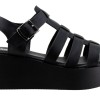 Adam's Shoes Γυναικεία Πέδιλα Flatforms 910-25017 Μαύρο