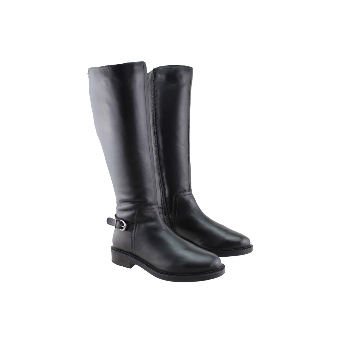 Adam's Shoes Γυναικείες Μπότες Δέρμα 594-25513 Μαύρο